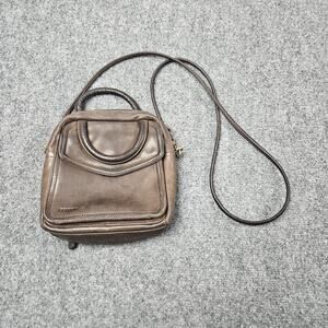 Fossil Vintage Leather Crossbody Bag Brown Purse Adjustable Straps Double Handle